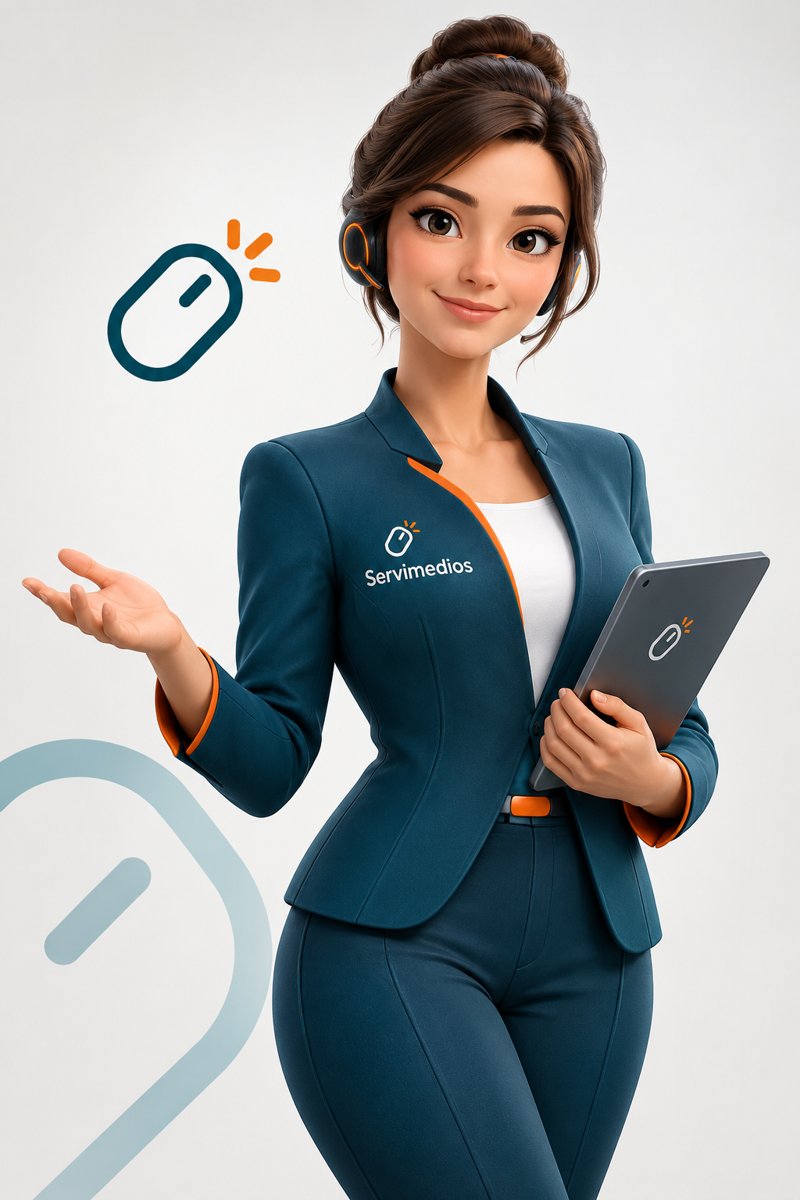 Asistente virtual de inteligencia artificial de Servimedios atendiendo clientes 24/7
